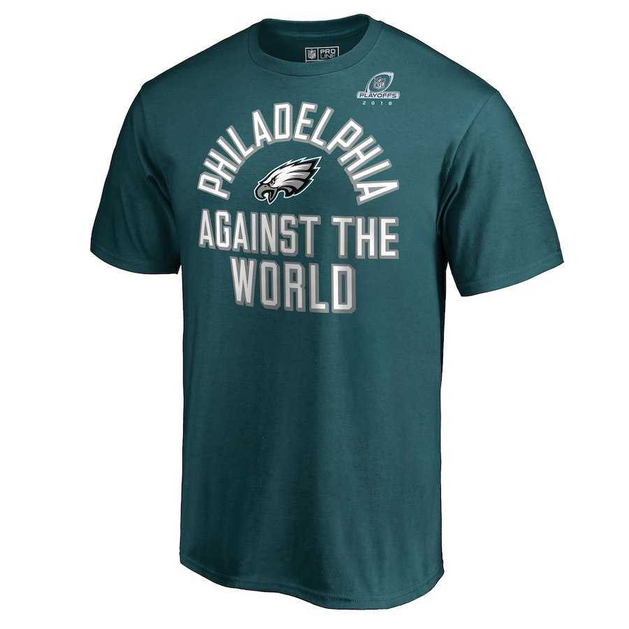 Men's Eagles Green 2018 NFL Playoffs Against The World T-Shirt,We sell and wholesale Men's Eagles Green 2018 NFL Playoffs Against The World T-Shirt on line form chian!